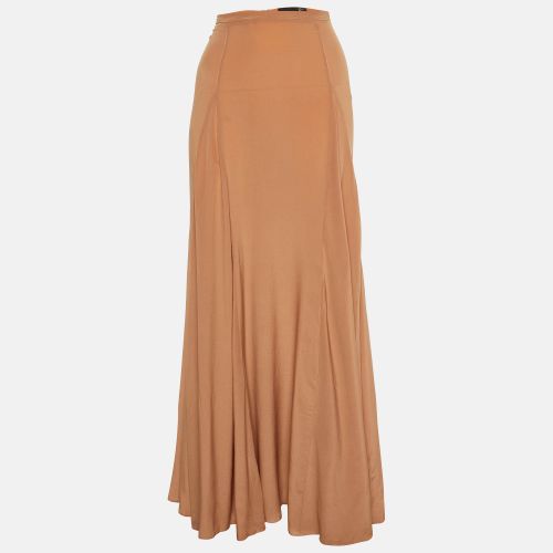 Just Cavalli Brick Brown Silk Maxi Skirt XL - Just Cavalli - Modalova