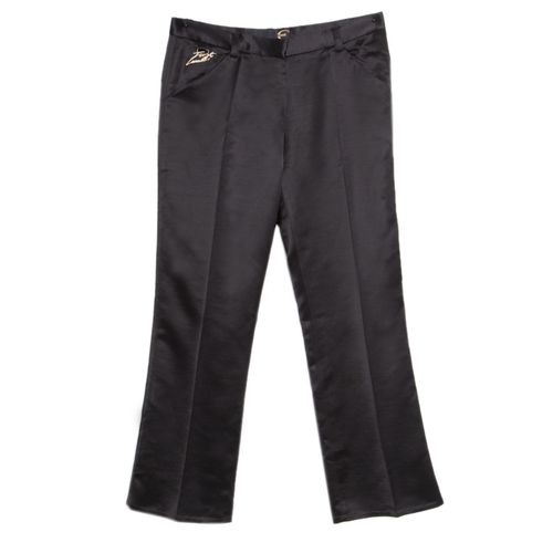 Just Cavalli Black Wool Logo Plaque Detail Straight Fit Trousers S - Just Cavalli - Modalova