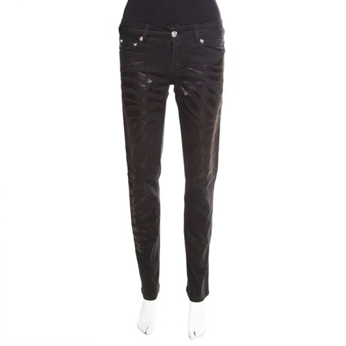 Just Cavalli Black Washed Denim Crystal Embellished Skinny Jeans M - Just Cavalli - Modalova