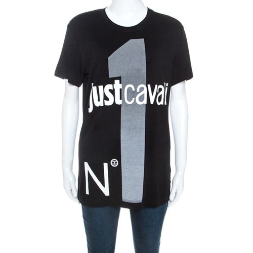 Just Cavalli Black Logo Print Jersey Oversized T-shirt XXS - Just Cavalli - Modalova