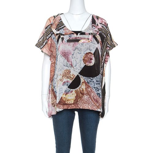 Just Cavalli Multicolor Printed Silk Top M - Just Cavalli - Modalova