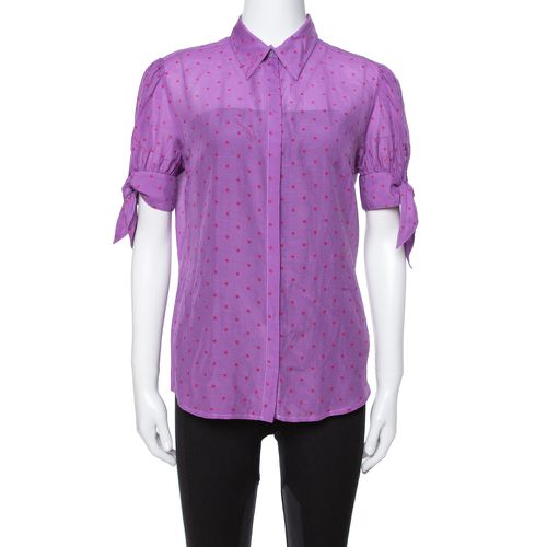 Just Cavalli Purple Cotton & Silk Button Front Blouse L - Just Cavalli - Modalova