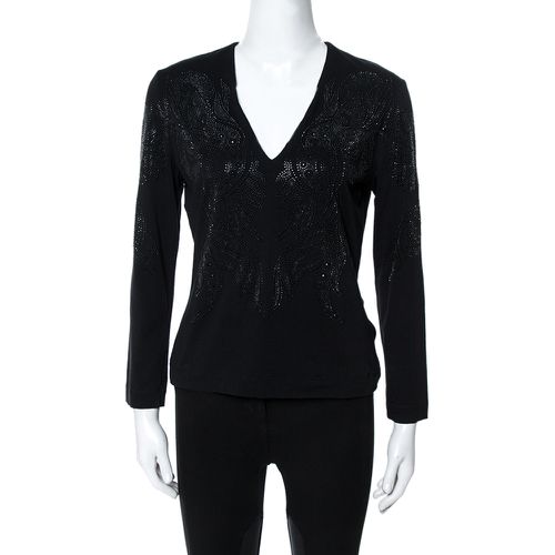 Crystal Embellished Long Sleeve Top L - Just Cavalli - Modalova