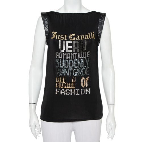 Printed Jersey Puffed Armhole Detail T-Shirt S - Just Cavalli - Modalova