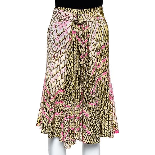 Just Cavalli Multicolor Printed Jersey Ruched Waist Detail Flared Skirt M - Just Cavalli - Modalova