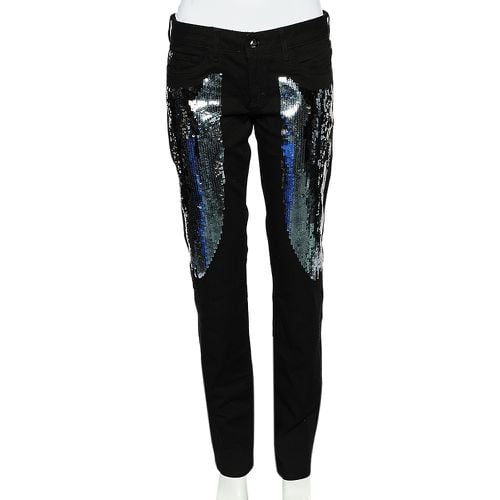 Just Cavalli Black Denim Sequin Embellished Jeans M - Just Cavalli - Modalova