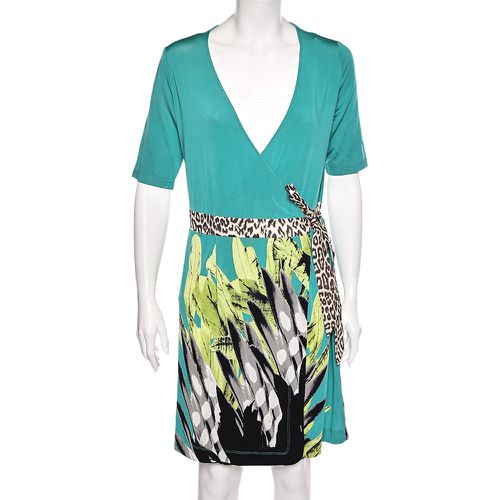 Just Cavalli Multicolor Printed Jersey Mini Wrap Dress L - Just Cavalli - Modalova