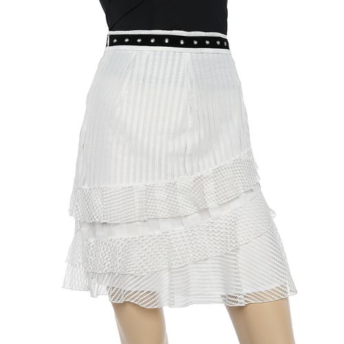 Just Cavalli White Lace Overlay Ruffle Tiered Skirt S - Just Cavalli - Modalova