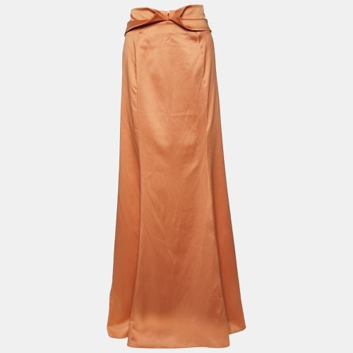 Just Cavalli Salmon Pink Satin Waist Detail Maxi Skirt L - Just Cavalli - Modalova