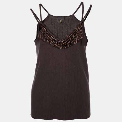 Just Cavalli Brown Silk Knit Button Embellished Tank Top L - Just Cavalli - Modalova