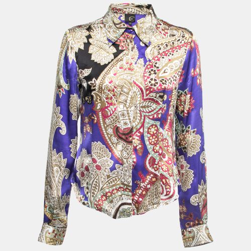 Just Cavalli Multicolor Printed Silk Button Front Shirt M - Just Cavalli - Modalova