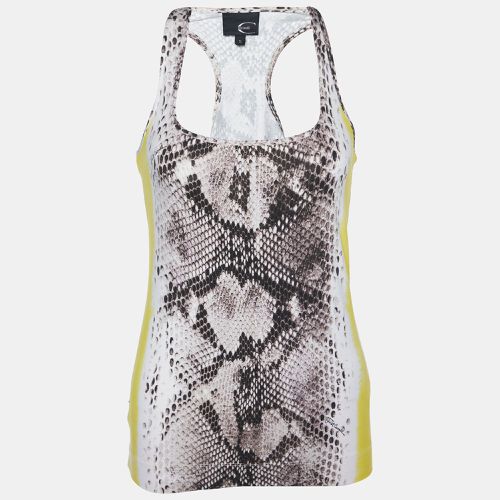 Just Cavalli Multicolor Snake Print Cotton Knit Racer Back Tank Top S - Just Cavalli - Modalova