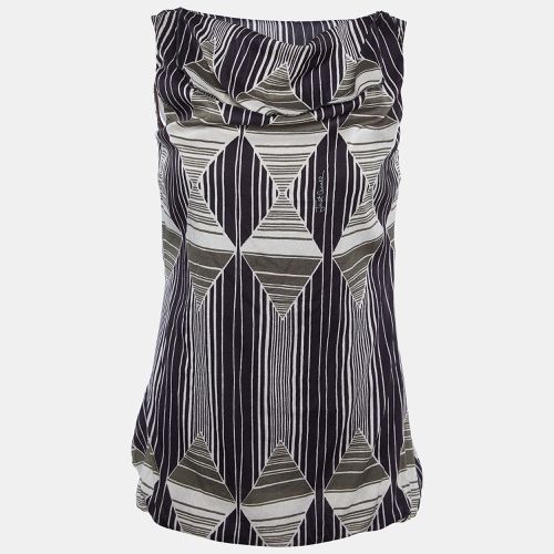 Just Cavalli Brown Printed Silk Sleeveless Top M - Just Cavalli - Modalova