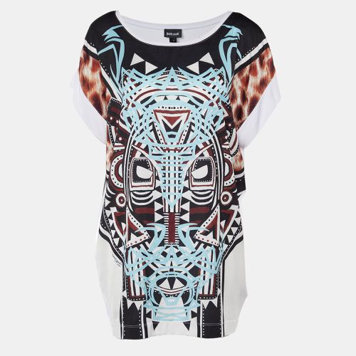 Just Cavalli Multicolor Printed & Knit Tunic Top - Just Cavalli - Modalova