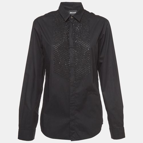 Just Cavalli Black Cotton Stud Embellished Button Front Shirt L - Just Cavalli - Modalova