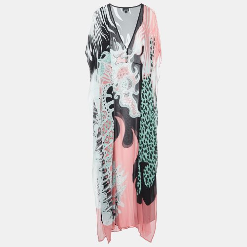 Just Cavalli Multicolor Abstract Print Georgette Kaftan Cover-Up Dress S - Just Cavalli - Modalova