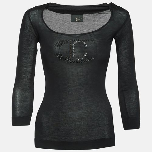 Just Cavalli Black Modal Crystal Embellishment Long Sleeve Top M - Just Cavalli - Modalova