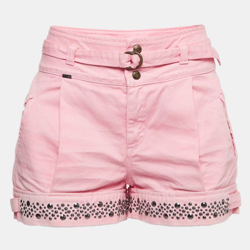 Just Cavalli Pink Cotton Stud Detail Belted Shorts M - Just Cavalli - Modalova