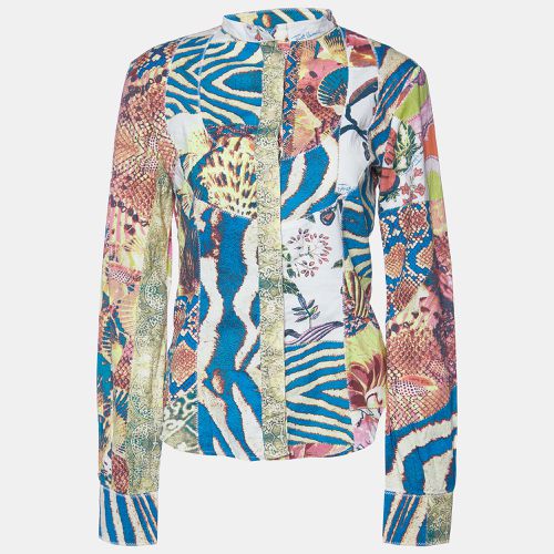 Just Cavalli Multicolor Patchwork Printed Cotton Button Front Shirt M - Just Cavalli - Modalova