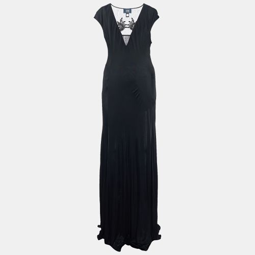 Class by Roberto Cavalli Black Jersey Embellished Sleeveless Maxi Dress L - Class by Roberto Cavalli - Modalova