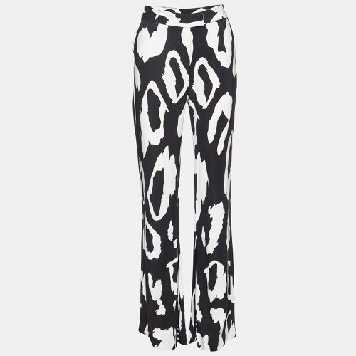 Just Cavalli Monochrome Printed Crepe Flared Trousers M - Just Cavalli - Modalova