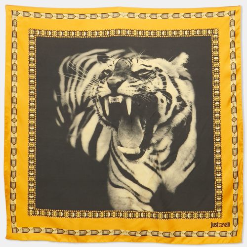 Tiger Print Silk Scarf - Just Cavalli - Modalova