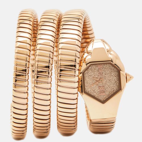 Just Cavalli Glittered Champagne Rose Gold Plated Stainless Steel Glam Chic JC1L115M0035 Women's Wristwatch 22 mm - Just Cavalli - Modalova