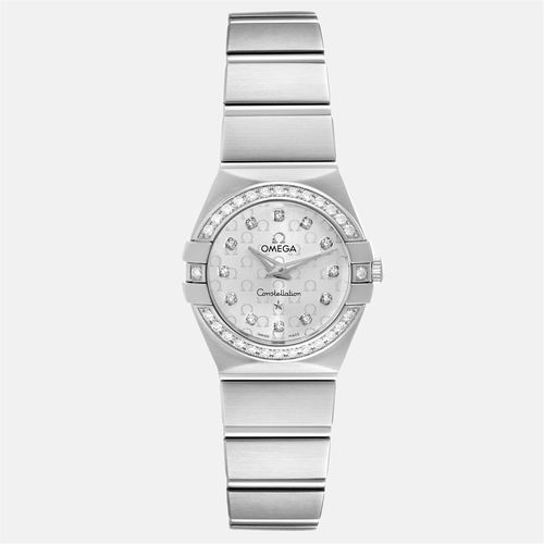 Omega Silver Diamond Stainless Steel Constellation 123.15.24.60.52.001 Quartz Women's Wristwatch 24 mm - Omega - Modalova