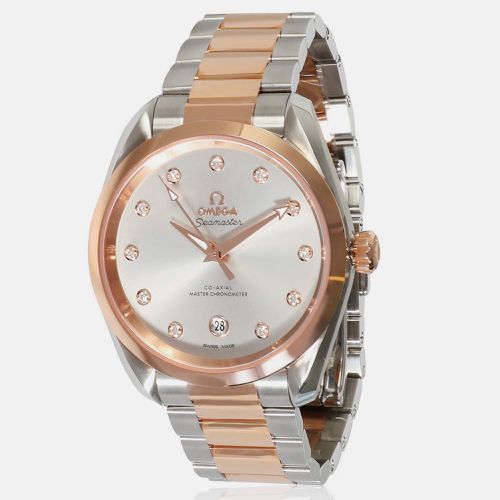 Omega Silver Diamond 18k Rose Gold Stainless Steel Seamaster Aqua Terra 220.20.38.20.56.002 Automatic Women's Wristwatch 38 mm - Omega - Modalova