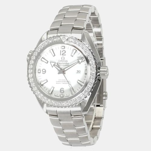 Omega White Stainless Steel Seamaster Planet Ocean Automatic Women's Wristwatch 37.5 mm - Omega - Modalova