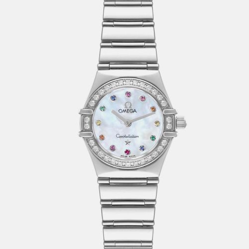 Omega Mother Of Pearl Diamond Stainless Steel Constellation 1465.79.00 Quartz Women's Wristwatch 22.5 mm - Omega - Modalova