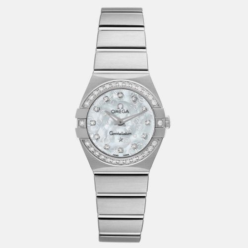 Omega Mother Of Pearl Diamond Stainless Steel Constellation 123.15.24.60.52.001 Quartz Women's Wristwatch 24 mm - Omega - Modalova