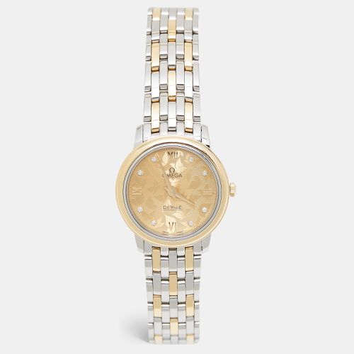 Champagne Diamond 18K Yellow Gold Stainless Steel De Ville Prestige 424.20.27.60.58.002 Women's Wristwatch 27.40 mm - Omega - Modalova