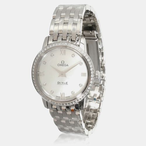 Omega White Diamond Stainless Steel De Ville Prestige 424.15.27.60.55.001 Quartz Women's Wristwatch 27 mm - Omega - Modalova