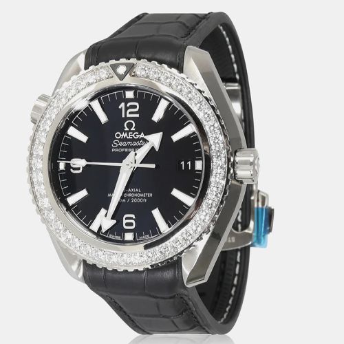 Omega Black Diamond Stainless Steel Seamaster Planet Ocean 215.18.40.20.01.001 Automatic Women's Wristwatch 39.5 mm - Omega - Modalova