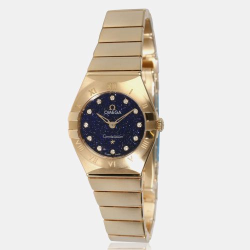 Omega Blue Diamond 18k Yellow Gold Constellation Quartz Women's Wristwatch 25 mm - Omega - Modalova