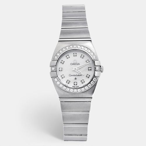 Mother Of Pearl Stainless Steel Diamond Constellation Double Eagle 1589.75.00 Women's Wristwatch 24 mm - Omega - Modalova