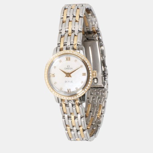 White Diamond 18k Yellow Gold Stainless Steel DeVille Prestige 424.25.24.60.55.001 Quartz Women's Wristwatch 24 mm - Omega - Modalova