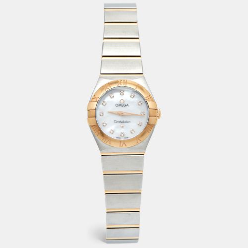 Mother of Pearl 18K Rose Gold & Stainless Steel Diamond Constellation 123.20.24.60.55.001 Women's Wristwatch 24 mm - Omega - Modalova