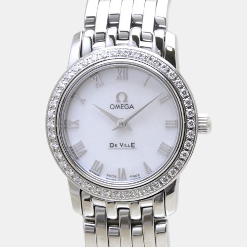 Omega White Stainless Steel De Ville Prestige 4575.71.00 Quartz Women's Wristwatch 22 mm - Omega - Modalova