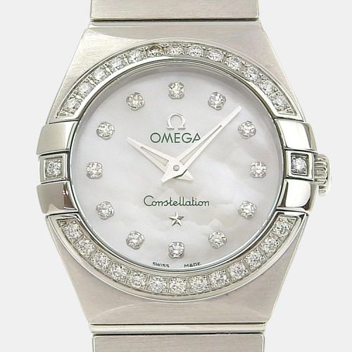 Omega Silver Diamond Stainless Steel Constellation 123.15.24.60.55.001 Quartz Women's Wristwatch 25 mm - Omega - Modalova