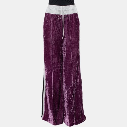 Crushed Velvet Wide Leg Track Pants M - Off-White - Modalova