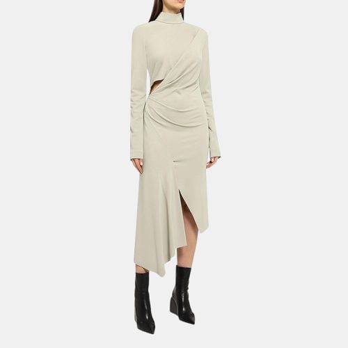 Off-White Beige Viscose Jersey Long Sleeve Dress XS - Off-White - Modalova