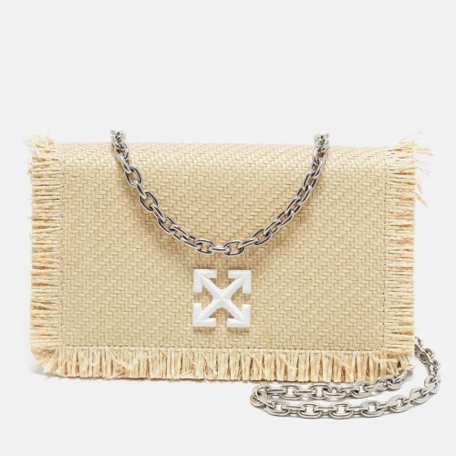 Jitney 0.5 Raffia Shoulder Bag - Off-White - Modalova