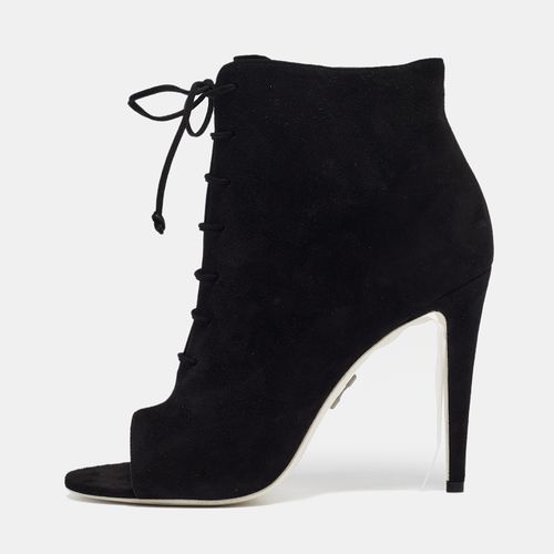 Off-White Black Suede Open Toe Lace Up Ankle Booties Size 39 - Off-White - Modalova