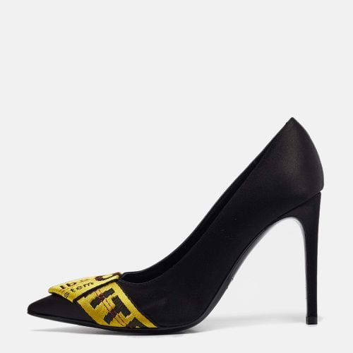 Off-White Black/Yellow Satin and Logo Canvas Commercial Bow Pumps Size 38 - Off-White - Modalova