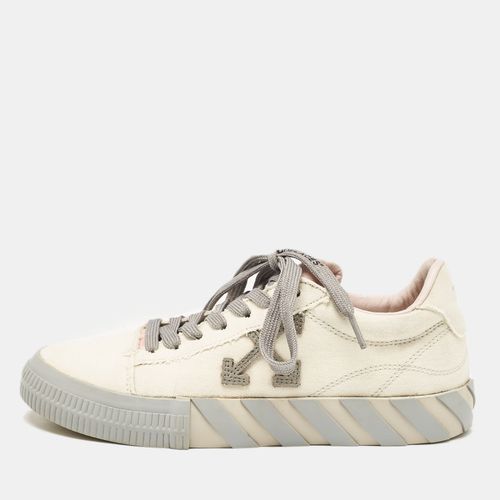 Off White Beige/Grey Canvas Vulcanized Low Top Sneakers Size 40 - Off-White - Modalova