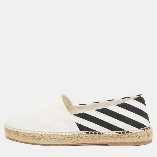 Off-White White/Black Canvas Slip On Espadrille Flats Size 39 - Off-White - Modalova