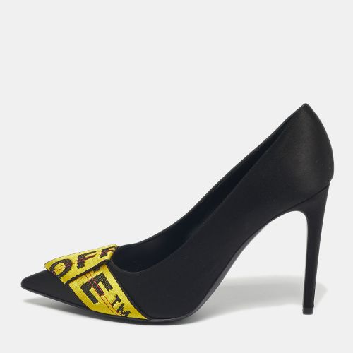 Off-White Black/Yellow Satin and Logo Canvas Commercial Bow Pumps Size 39 - Off-White - Modalova