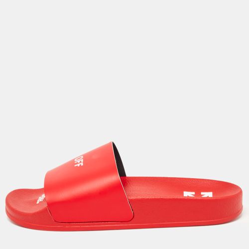 Off-White Red Leather Pool Slides Size 39 - Off-White - Modalova